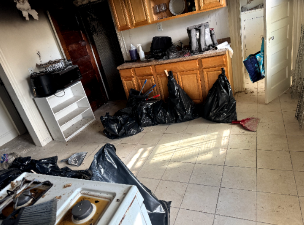 Property after fire debris removal